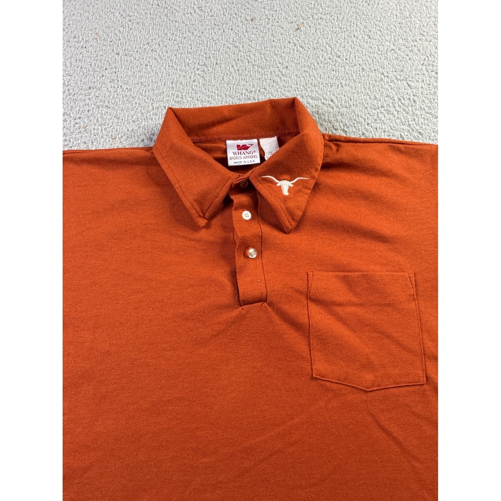 VTG Texas Longhorns Golf Polo Shirt XL Whang Sports Made in USA UT Burnt Orange